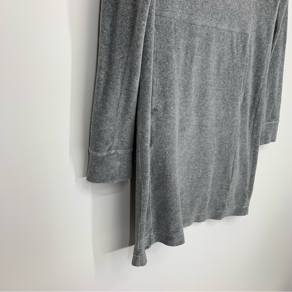 Athleta Solid Gray Velour Cowl Neck Long Sleeve D… - image 4